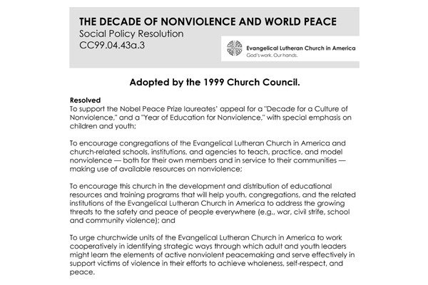 Decade of Nonviolence SPR99