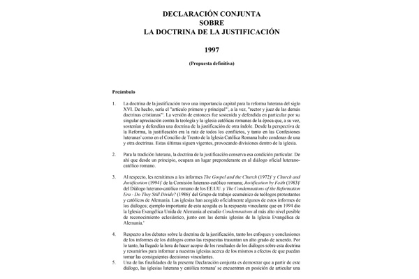 Declaracion Conjunta Sobre La Doctrina De La Justificacion