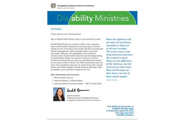 Disability Newsletter April 2017