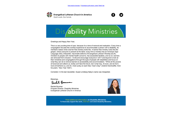 Disability Newsletter - January 2017