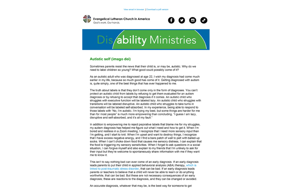 Disability Newsletter Summer 2020