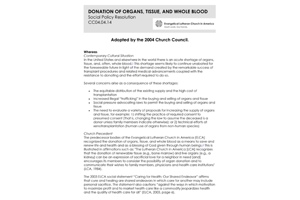 Donating Organs and Blood SPR04