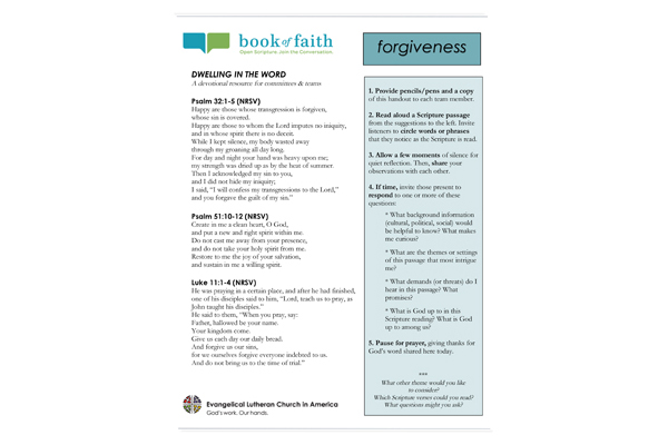 Dwelling in the Word – FORGIVENESS