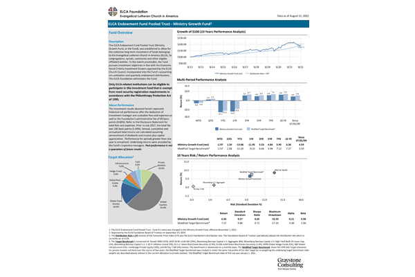 Endowment Fund A Monthly Report August 2022