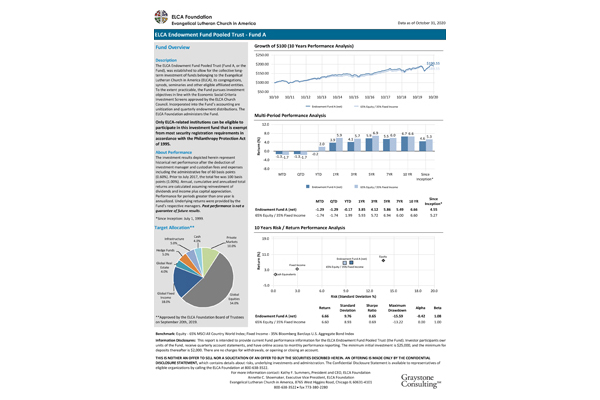 EFPT Fund A Monthly Report - October 2020