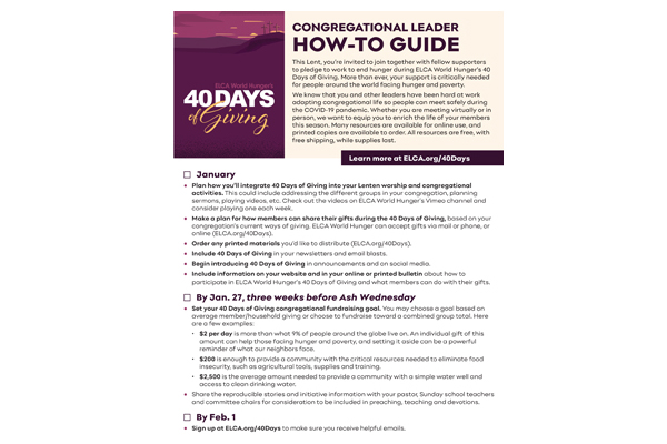 40 Days of Giving 2021 Leader How-to Guide