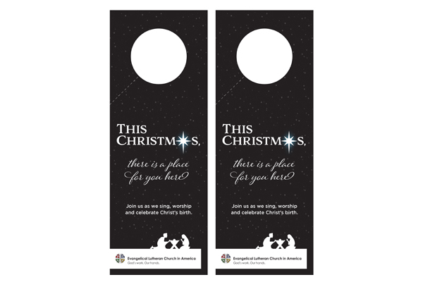 ELCA Christmas Invite - Nativity Black 2016 Door Hangers