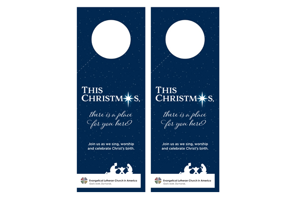 ELCA Christmas Invite - Nativity Blue 2016 Door Hangers