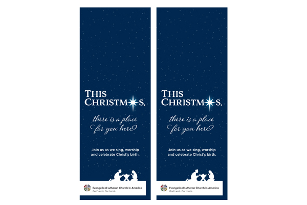 ELCA Christmas Invite - Nativity Blue 2016 Door Hangers