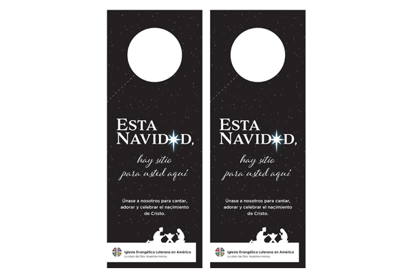 ELCA Christmas Invite - Nativity Black 2016 Door Hangers