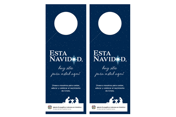 ELCA Christmas Invite - Nativity Blue 2016 Door Hangers