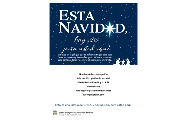 ELCA Christmas Invite - Nativity Blue 2016 Poster