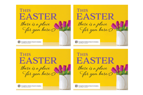 ELCA Easter Tulips Postcard 4 Up