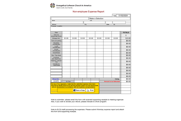 ELCA Expense Report Form 2024 (Non-employee)