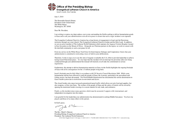 Bishop Letter to President Obama