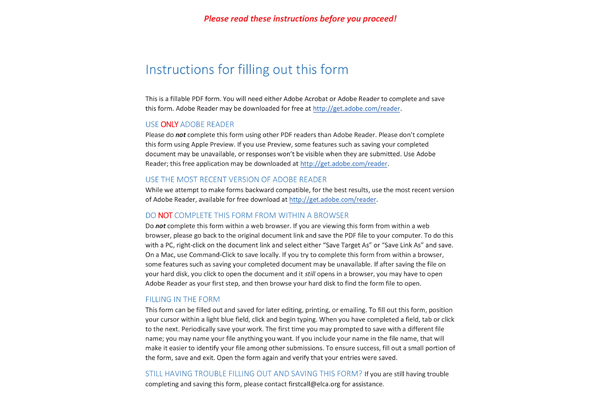 ELCA First Call Process Form