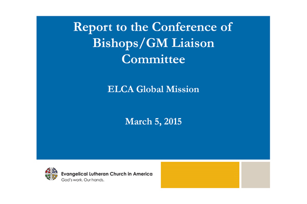 ELCA Global Mission Accompaniment of Evangelical Outreach Asia Siberia Africa