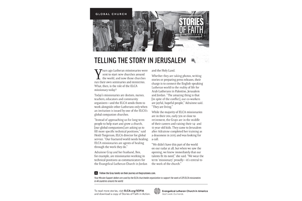 Story in Jerusalem bulletin insert