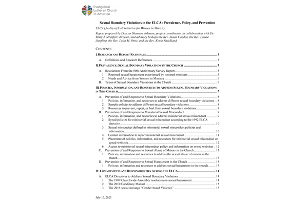 Sexual Boundary Violations - Full Report