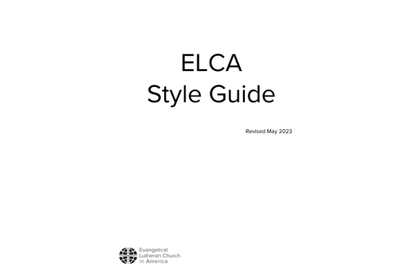 ELCA Style Guide