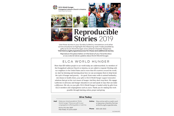 ELCA World Hunger Reproducible Stories Fall 2019