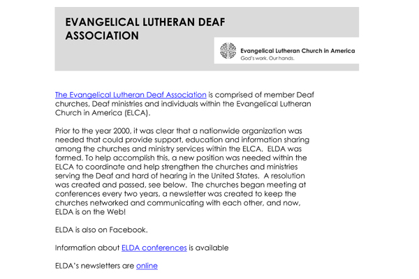 Evangelical Lutheran Deaf Associatio