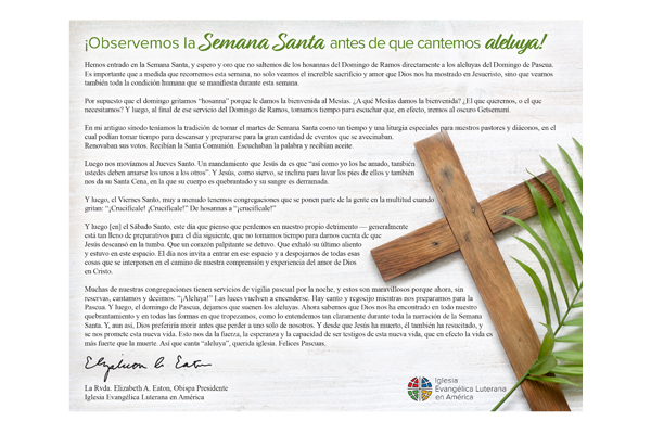 Presiding Bishop Elizabeth Eaton’s Easter message – Spanish