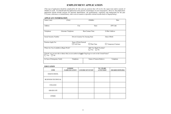 Employment Application