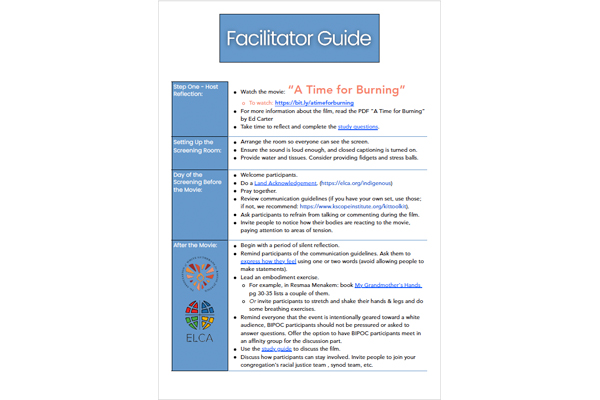 A Time for Burning Facilitator Guide