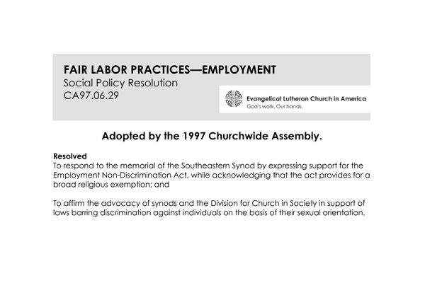 Fair Labor Employment SPR97