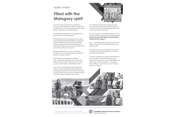 Filled with the Malagasy spirit – bulletin insert