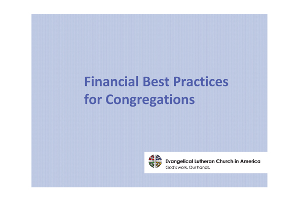 Financial Best Practices for Congregations