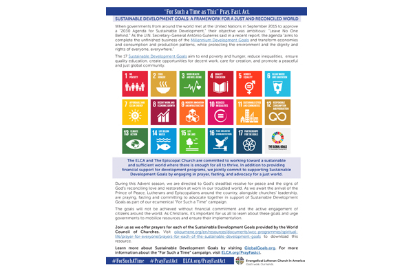 For Such a Time: Sustainable Development Goals