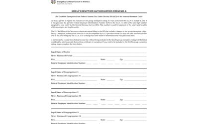 Group Exemption Authorization Form for Parishes