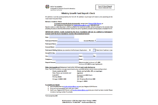 Form B - Check Deposit