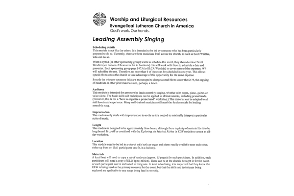 Leading Assembly Singing