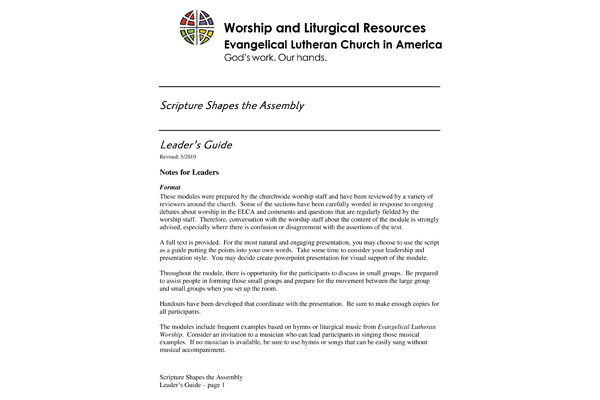 Scripture Shapes the Assembly