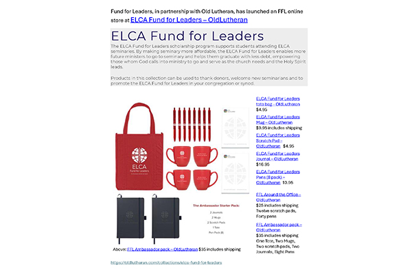 Fund for Leaders - Old Lutheran Store