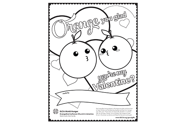 GG Valentine Coloring Sheet - Orange You Glad