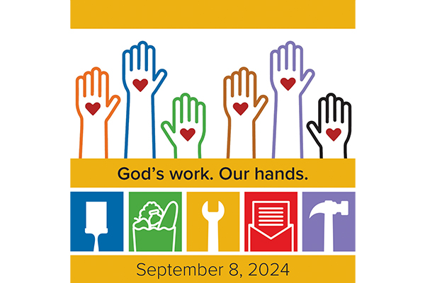 “God’s work. Our hands.” Sunday – Social Media – with date