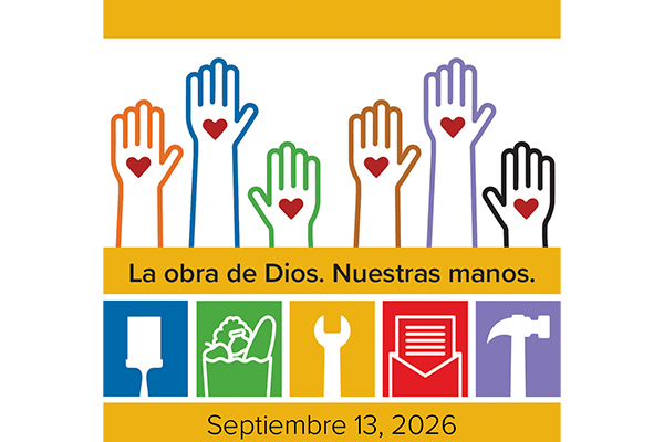 “God’s work. Our hands.” Social Media – with date (Spanish)