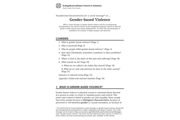 Gender-Based Violence Foundational Documentation