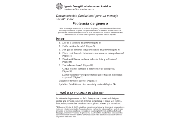 Gender-Based Violence Foundational Documentation (Spanish)