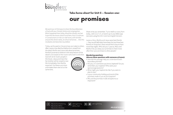 Unit 5 – boundless promise – Take-home sheet