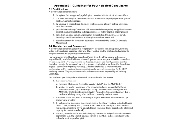 Guidelines for Psychological Consultants