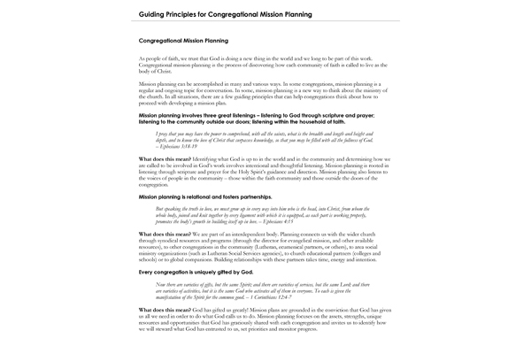 Guiding Principles for Mission Planning