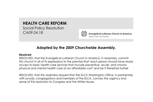 Health Care Reform SPR09