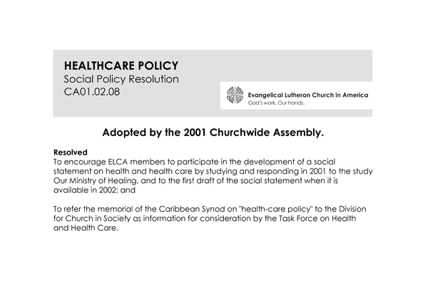 Healthcare Policy SPR01