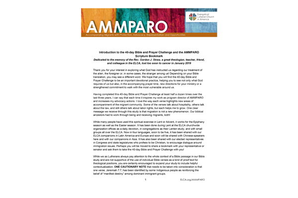 Intro to AMMPARO Devotional and Bookmark