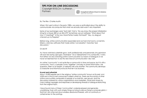 Tips Online Discussions